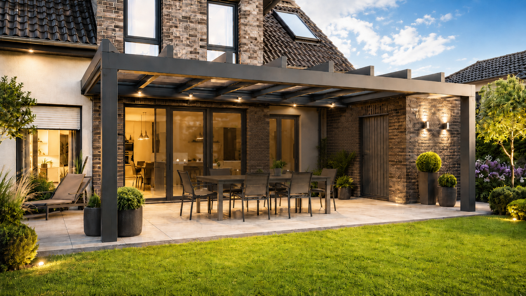 Fertig montiertes Aluminium-Terrassendach
