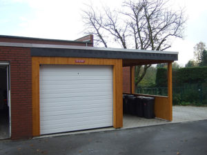 Flachdach Carport aus Leimholz in Oelde